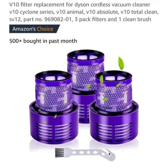 Dyson Vacuum V10 Filter Replacement 3pc for Cyclone, Animal, Absolute, Total, Sv - Picture 9 of 9